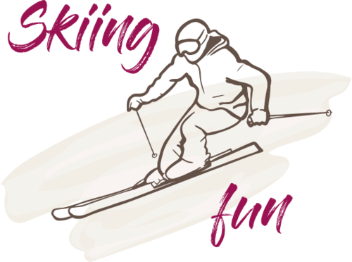 Illustration Pistengaudi mit Skifahrer